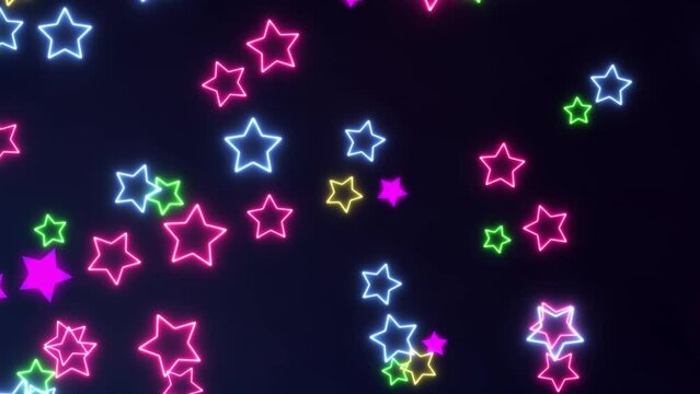 Background with flying neon stars