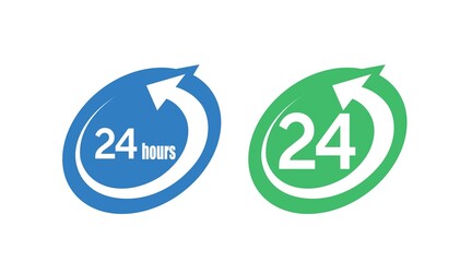 24 7 Icon or Logo Set. vector isolated editable flat set of 24 7 icons