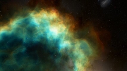 Fototapeta na wymiar Science fiction illustrarion, deep space nebula, colorful space background with stars 3d render 