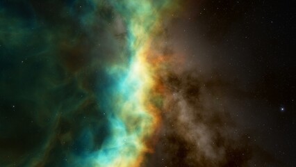 Fototapeta premium Science fiction illustrarion, deep space nebula, colorful space background with stars 3d render 