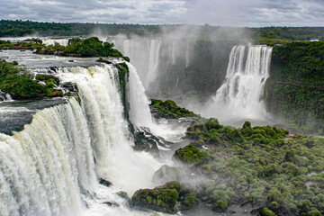 A view of the Devil's Throat at the Iguazu Falls taken from the Brazilian side.