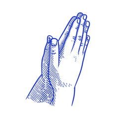 Praying hands line art drawing illustration. Praying hands drawing