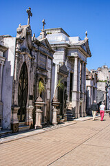 Row after row of tombs, vaults and memorials line the passageways through La Recoleta Cemetery in Buenos Aires