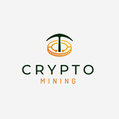 Simple Modern and Luxury Crypto Coin Mining Logo Concept