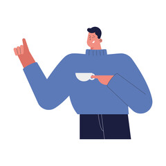 young man drinking coffee