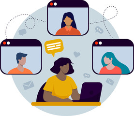 video conference concept illustration flat style