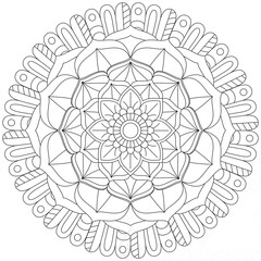 Leaf Flower Petal Coloring Mandala Art Simple Graphic Shape Vector Floral Oriental Outline Vintage Decorative Elements Pattern Illustration Islam Arabic Indian Turkish Mystic Religion Morals Lotus