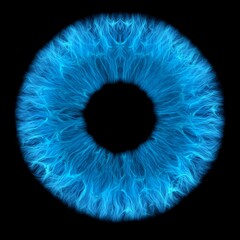 blue eye in the dark, cgi render image of iris 