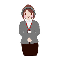 【怒る】社員証をつけたシャツを着た受付女性が腕組み【きっと研修】