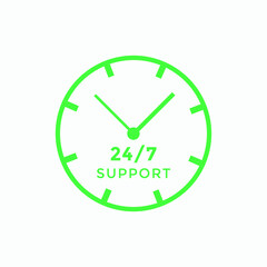 24 hours call center icon vector colorful | 24/7 support icon sign button | call center symbol icon template
