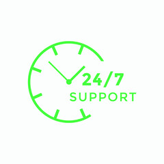 24 hours call center icon vector colorful | 24/7 support icon sign button | call center symbol icon template

