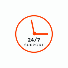 24 hours call center icon vector colorful | 24/7 support icon sign button | call center symbol icon template
