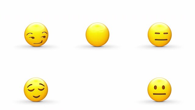 Set of Pocker Face Emoji Loop and transparent background in alpha 32bit ProRes