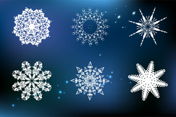 postcard new year from snowflakes elements winter