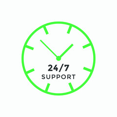 24 hours call center icon vector | 24/7 support icon sign button | call center symbol icon template colorful
