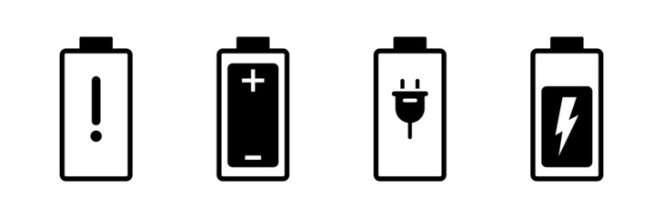 Battery plug power status icon