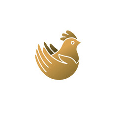 vector chicken logo on white background