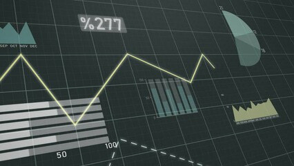 Business diagram with charts numbers. Financial background.