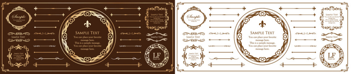 春の植物モチーフのフレームセット。ビンテージフラワー。装飾デザイン。流行りのあしらい