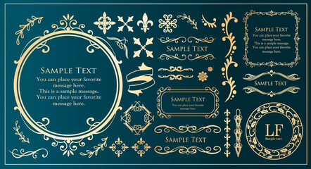 春の植物モチーフのフレームセット。ビンテージフラワー。装飾デザイン。流行りのあしらい