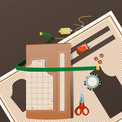 needlework set/ cutting process/ handmade