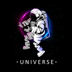 astronaut in the universe. dark infinity