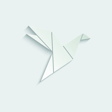 origami bird icon vector paper bird sign