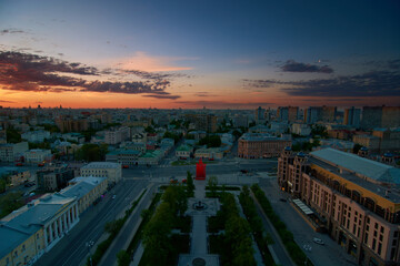 sunrise over the Moscow city