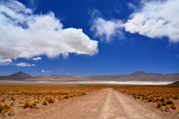 landscape with sky and clouds, Laguna Colorada, Bolivia 