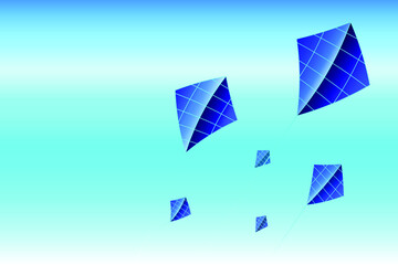 Naklejka premium kites in the form of solar panels of electricity against the blue sky