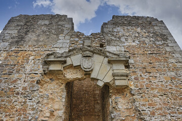 Castle, Entrance gate, Castelo Rodrigo village, Serra da Estrela, Beira Alta, Portugal