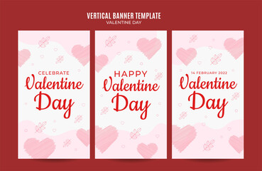 Happy Valentine day. Celebrated in February. Social media post, Poster, web banner, space area and background