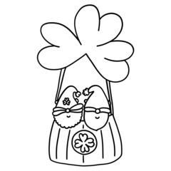 Gnome ST Patrick day outline design-SVG illustration for web, wedsite, application, presentation, Graphics design, branding, etc.