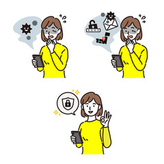 スマホのセキュリティ　女性
