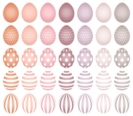 Set 35 Bunte Ostereier Mit Weißen Mustern Verschiedene Farben