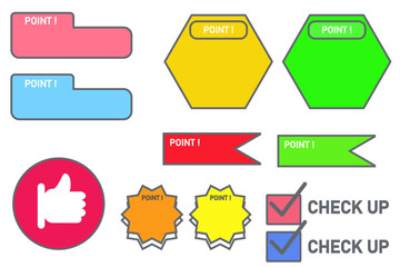 Point and check icon set. Vector web icons
