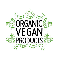 organic vegan products label