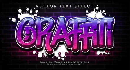 Foto op Plexiglas Graffiti bewerkbaar tekststijleffect met verloopkleuren, geschikt voor straatkunstthema. © Arta Digital