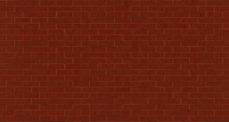 Fototapeta na wymiar Red brick wall 3d render illustration, abstract brick background texture style pattern