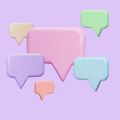 3D speech bubbles for text replacement, chatting or message box, social media chatting concept.Vector illustration.