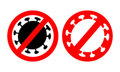 Coronavirus warning signs. Vector illustration isolated on white background.