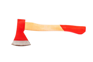 Iron axe isolated on white background with clipping paths.