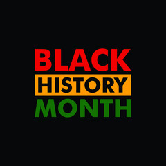 Black History Month celebration design. Vector illustration and icon symbol. Logotype and word mark.