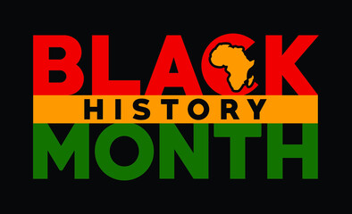 Black History Month celebration design. Vector illustration and icon symbol. Logotype and word mark.