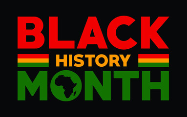 Fototapeta na wymiar Black History Month celebration design. Vector illustration and icon symbol. Logotype and word mark.