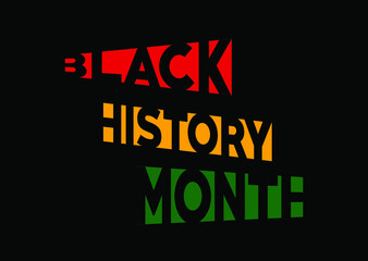 Black History Month celebration design. Vector illustration and icon symbol. Logotype and word mark.