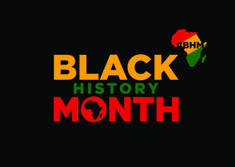 Fototapeta na wymiar Black History Month celebration design. Vector illustration and icon symbol. Logotype and word mark.