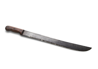 Facão de mato na diagonal isolado em fundo branco