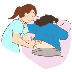 持効性注射剤の筋肉注射を受ける統合失調症の女性のイラスト