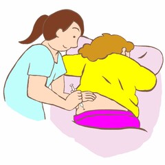 持効性注射剤の筋肉注射を受ける双極性障害の女性のイラスト